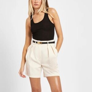 BOA Because Of Alice Women’s Dad Shorts In Sand XS Beige High Waisted Pleated